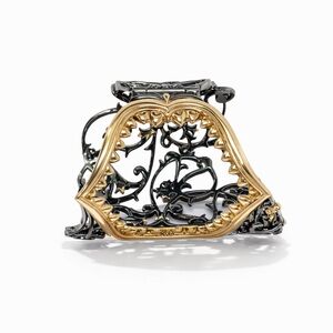 Stephen Webster Les Dents De La Mer Cuff Bracelet 925 Silver Black Rhodium Gold